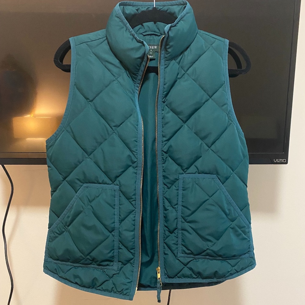 J. Crew Emerald Green Puffy Vest